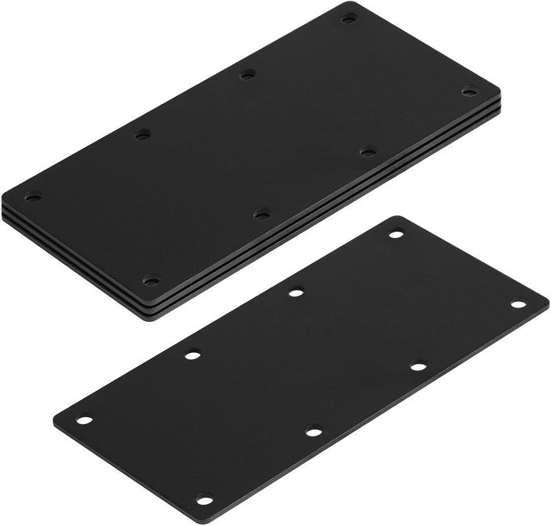 eoere 4 PCS 9-1/4" x 4-1/2" Black Flat Straight Mending Bracket Plate, Steel Joint Thick 2.9 mm, Repair Tie Plate Corner Brace for Furniture, Wood Timber Connector - Image 3